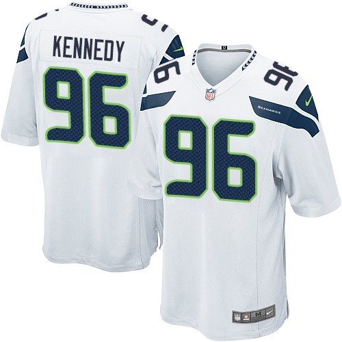 Men's Game Cortez Kennedy Nike Jersey White Road - #96 NFL Seattle Seahawks